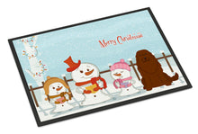 Load image into Gallery viewer, Merry Christmas Carolers Caucasian Shepherd Dog Doormat - 24x36 Decorative Floor Mat – Indoor/Outdoor Rug with Artistic Flair BB2381JMAT