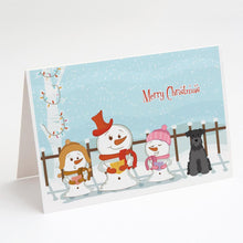 Load image into Gallery viewer, Merry Christmas Carolers Miniature Schnauzer Black Greeting Cards -  Blank Note Cards – 8-Pack of Artist-Designed Cards with Envelopes