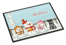 Load image into Gallery viewer, Merry Christmas Carolers Miniature Schanuzer Black Silver Doormat - 24x36 Decorative Floor Mat – Indoor/Outdoor Rug with Artistic Flair BB2383JMAT
