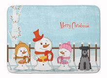 Load image into Gallery viewer, Merry Christmas Carolers Miniature Schanuzer Black Silver Machine Washable Memory Foam Mat BB2383RUG