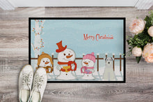 Load image into Gallery viewer, Merry Christmas Carolers Miniature Schanuzer White Doormat - 24x36 Decorative Floor Mat – Indoor/Outdoor Rug with Artistic Flair BB2384JMAT