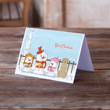 Load image into Gallery viewer, Merry Christmas Carolers Yellow Labrador Greeting Cards -  Blank Note Cards – 8-Pack of Artist-Designed Cards with Envelopes