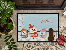 Load image into Gallery viewer, Merry Christmas Carolers Chocolate Labrador Doormat - 24x36 Decorative Floor Mat – Indoor/Outdoor Rug with Artistic Flair BB2387JMAT