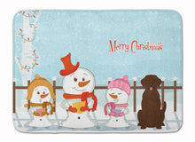 Load image into Gallery viewer, Merry Christmas Carolers Chocolate Labrador Machine Washable Memory Foam Mat BB2387RUG