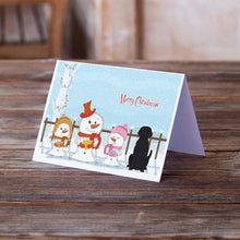 Load image into Gallery viewer, Merry Christmas Carolers Black Labrador Greeting Cards -  Blank Note Cards – 8-Pack of Artist-Designed Cards with Envelopes