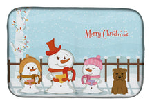 Load image into Gallery viewer, Merry Christmas Carolers Glen of Imal Tan Dish Drying Mat – Absorbent, Artistic Kitchen Essentials BB2391DDM