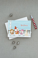 Load image into Gallery viewer, Merry Christmas Carolers Soft Coated Wheaten Terrier Greeting Cards -  Blank Note Cards – 8-Pack of Artist-Designed Cards with Envelopes