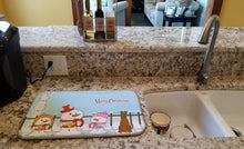 Load image into Gallery viewer, Merry Christmas Carolers Irish Terrier Dish Drying Mat – Absorbent, Artistic Kitchen Essentials BB2393DDM