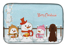 Load image into Gallery viewer, Merry Christmas Carolers Irish Water Spaniel Dish Drying Mat – Absorbent, Artistic Kitchen Essentials BB2394DDM