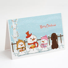 Load image into Gallery viewer, Merry Christmas Carolers Irish Water Spaniel Greeting Cards -  Blank Note Cards – 8-Pack of Artist-Designed Cards with Envelopes