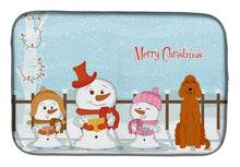Load image into Gallery viewer, Merry Christmas Carolers Irish Setter Dish Drying Mat – Absorbent, Artistic Kitchen Essentials BB2395DDM