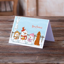 Load image into Gallery viewer, Merry Christmas Carolers Irish Setter Greeting Cards -  Blank Note Cards – 8-Pack of Artist-Designed Cards with Envelopes