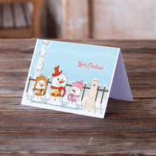 Load image into Gallery viewer, Merry Christmas Carolers Irish Wolfhound Greeting Cards -  Blank Note Cards – 8-Pack of Artist-Designed Cards with Envelopes