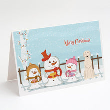 Load image into Gallery viewer, Merry Christmas Carolers Irish Wolfhound Greeting Cards -  Blank Note Cards – 8-Pack of Artist-Designed Cards with Envelopes