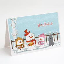 Load image into Gallery viewer, Merry Christmas Carolers Poodle Silver Greeting Cards -  Blank Note Cards – 8-Pack of Artist-Designed Cards with Envelopes