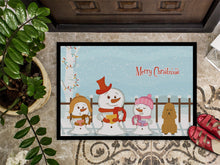 Load image into Gallery viewer, Merry Christmas Carolers Poodle Tan Doormat - 24x36 Decorative Floor Mat – Indoor/Outdoor Rug with Artistic Flair BB2400JMAT