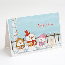 Load image into Gallery viewer, Merry Christmas Carolers Poodle White Greeting Cards -  Blank Note Cards – 8-Pack of Artist-Designed Cards with Envelopes