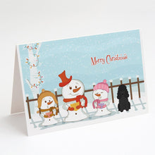 Load image into Gallery viewer, Merry Christmas Carolers Poodle Black Greeting Cards -  Blank Note Cards – 8-Pack of Artist-Designed Cards with Envelopes