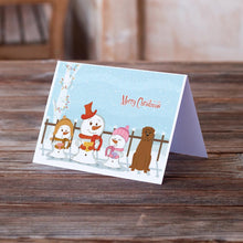 Load image into Gallery viewer, Merry Christmas Carolers Dogue de Bourdeaux Greeting Cards -  Blank Note Cards – 8-Pack of Artist-Designed Cards with Envelopes