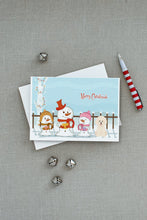 Load image into Gallery viewer, Merry Christmas Carolers Bichon Frise Greeting Cards -  Blank Note Cards – 8-Pack of Artist-Designed Cards with Envelopes
