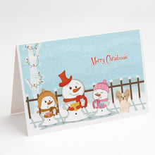 Load image into Gallery viewer, Merry Christmas Carolers Papillon Sable White Greeting Cards -  Blank Note Cards – 8-Pack of Artist-Designed Cards with Envelopes