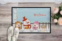 Load image into Gallery viewer, Merry Christmas Carolers Papillon Sable White Doormat - 24x36 Decorative Floor Mat – Indoor/Outdoor Rug with Artistic Flair BB2408JMAT