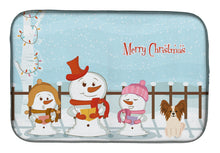 Load image into Gallery viewer, Merry Christmas Carolers Papillon Red White Dish Drying Mat – Absorbent, Artistic Kitchen Essentials BB2409DDM