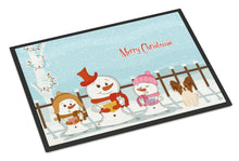 Load image into Gallery viewer, Merry Christmas Carolers Papillon Red White Doormat - 24x36 Decorative Floor Mat – Indoor/Outdoor Rug with Artistic Flair BB2409JMAT
