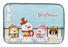 Load image into Gallery viewer, Merry Christmas Carolers Petit Basset Griffon Veenden Dish Drying Mat – Absorbent, Artistic Kitchen Essentials BB2410DDM