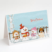 Load image into Gallery viewer, Merry Christmas Carolers Petit Basset Griffon Veenden Greeting Cards -  Blank Note Cards – 8-Pack of Artist-Designed Cards with Envelopes