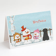 Load image into Gallery viewer, Merry Christmas Carolers Briard Black Greeting Cards -  Blank Note Cards – 8-Pack of Artist-Designed Cards with Envelopes