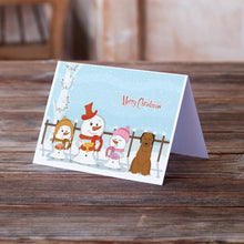Load image into Gallery viewer, Merry Christmas Carolers Briard Brown Greeting Cards -  Blank Note Cards – 8-Pack of Artist-Designed Cards with Envelopes