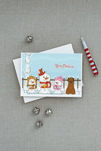 Load image into Gallery viewer, Merry Christmas Carolers Briard Brown Greeting Cards -  Blank Note Cards – 8-Pack of Artist-Designed Cards with Envelopes