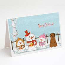 Load image into Gallery viewer, Merry Christmas Carolers Briard Brown Greeting Cards -  Blank Note Cards – 8-Pack of Artist-Designed Cards with Envelopes