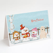 Load image into Gallery viewer, Merry Christmas Carolers Great Pyrenese Greeting Cards -  Blank Note Cards – 8-Pack of Artist-Designed Cards with Envelopes
