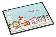Load image into Gallery viewer, Merry Christmas Carolers Shih Tzu Silver White Doormat - 24x36 Decorative Floor Mat – Indoor/Outdoor Rug with Artistic Flair BB2416JMAT
