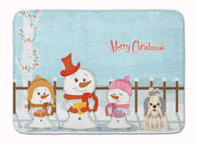 Load image into Gallery viewer, Merry Christmas Carolers Shih Tzu Silver White Machine Washable Memory Foam Mat BB2416RUG