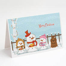 Load image into Gallery viewer, Merry Christmas Carolers Shih Tzu Chocolate Greeting Cards -  Blank Note Cards – 8-Pack of Artist-Designed Cards with Envelopes