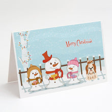 Load image into Gallery viewer, Merry Christmas Carolers Shih Tzu Red White Greeting Cards -  Blank Note Cards – 8-Pack of Artist-Designed Cards with Envelopes