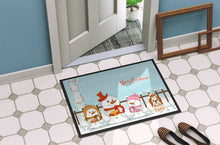 Load image into Gallery viewer, Merry Christmas Carolers Shih Tzu Red White Doormat - 24x36 Decorative Floor Mat – Indoor/Outdoor Rug with Artistic Flair BB2418JMAT