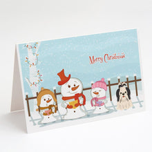 Load image into Gallery viewer, Merry Christmas Carolers Shih Tzu Black White Greeting Cards -  Blank Note Cards – 8-Pack of Artist-Designed Cards with Envelopes