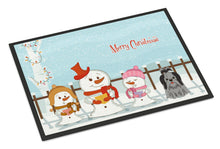 Load image into Gallery viewer, Merry Christmas Carolers Shih Tzu Black Silver Doormat - 24x36 Decorative Floor Mat – Indoor/Outdoor Rug with Artistic Flair BB2420JMAT