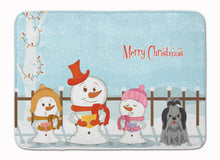 Load image into Gallery viewer, Merry Christmas Carolers Shih Tzu Black Silver Machine Washable Memory Foam Mat BB2420RUG
