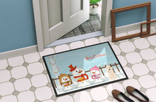 Load image into Gallery viewer, Merry Christmas Carolers Bedlington Terrier Sandy Doormat - 24x36 Decorative Floor Mat – Indoor/Outdoor Rug with Artistic Flair BB2422JMAT