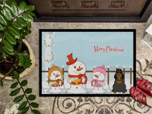 Load image into Gallery viewer, Merry Christmas Carolers Cocker Spaniel Black Tan Doormat - 24x36 Decorative Floor Mat – Indoor/Outdoor Rug with Artistic Flair BB2424JMAT