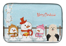 Load image into Gallery viewer, Merry Christmas Carolers Old English Sheepdog Dish Drying Mat – Absorbent, Artistic Kitchen Essentials BB2427DDM