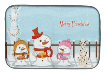 Load image into Gallery viewer, Merry Christmas Carolers Dalmatian Dish Drying Mat – Absorbent, Artistic Kitchen Essentials BB2428DDM