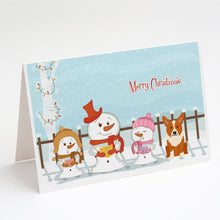 Load image into Gallery viewer, Merry Christmas Carolers Corgi Greeting Cards -  Blank Note Cards – 8-Pack of Artist-Designed Cards with Envelopes