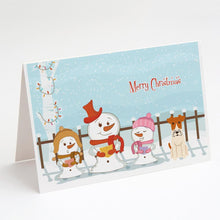 Load image into Gallery viewer, Merry Christmas Carolers Wire Fox Terrier Greeting Cards -  Blank Note Cards – 8-Pack of Artist-Designed Cards with Envelopes