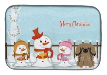 Load image into Gallery viewer, Merry Christmas Carolers Pekingnese Tan Dish Drying Mat – Absorbent, Artistic Kitchen Essentials BB2433DDM
